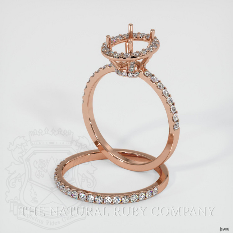 14K Rose Gold Pave Ring Setting