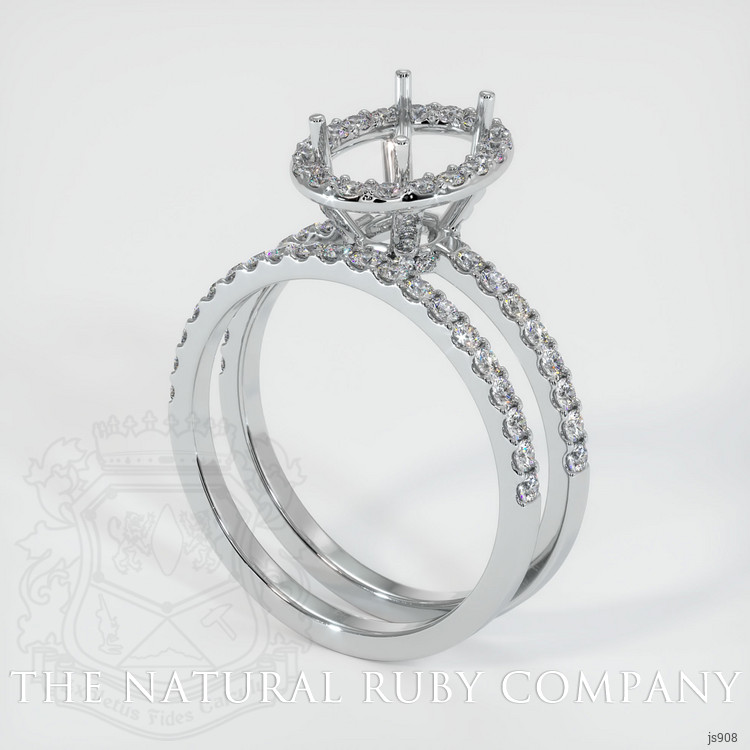 14K White Gold Pave Ring Setting