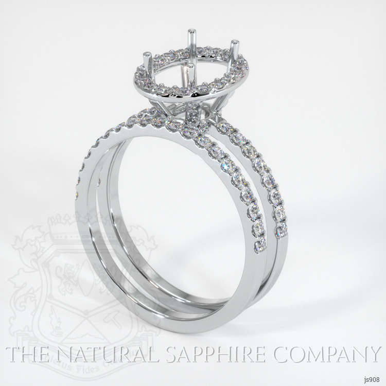 14K White Gold Pave Ring Setting