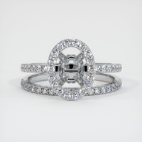 14K White Gold Pave Ring Setting Image