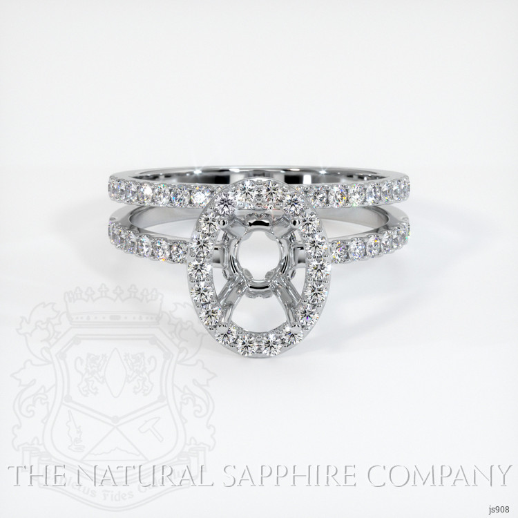 14K White Gold Pave Ring Setting