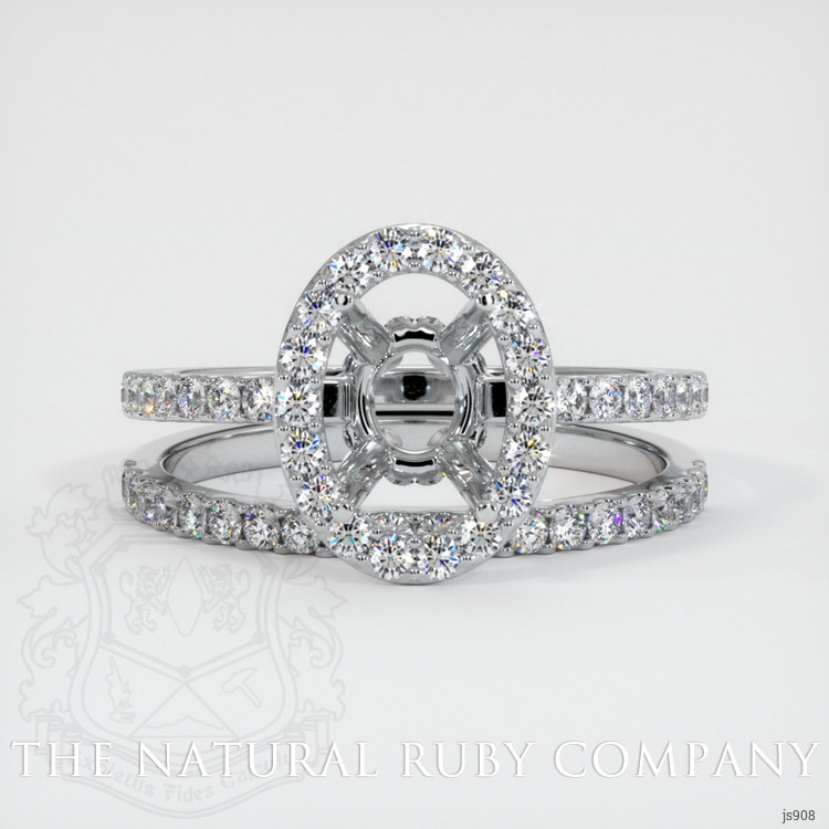 14K White Gold Pave Ring Setting
