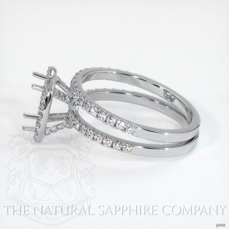 14K White Gold Pave Ring Setting
