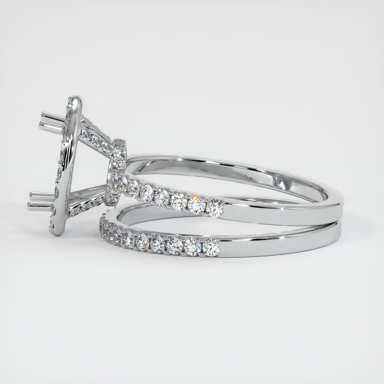 14K White Gold Pave Ring Setting