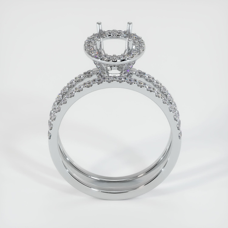 14K White Gold Pave Ring Setting