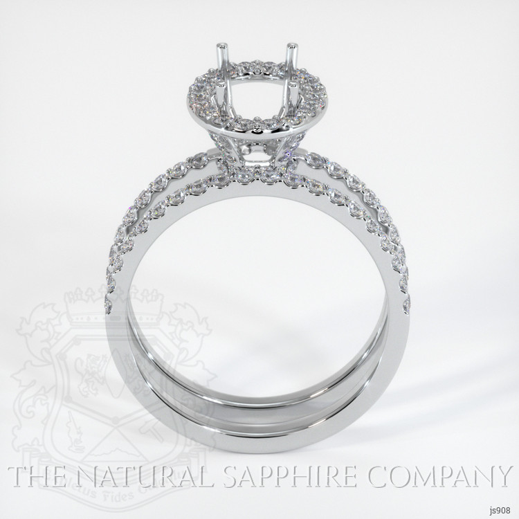 14K White Gold Pave Ring Setting