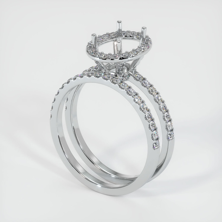 18K White Gold Pave Ring Setting