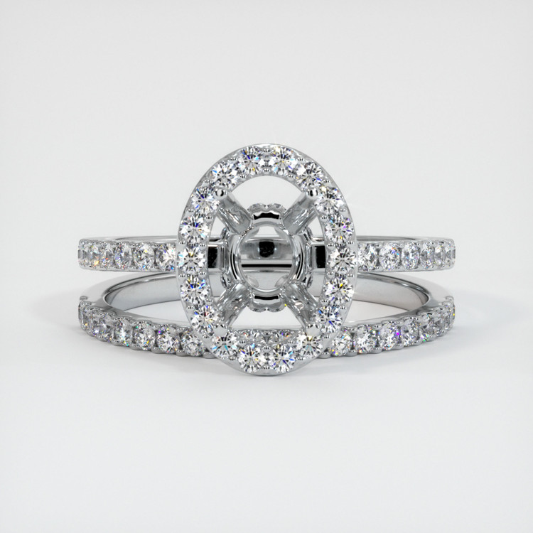 18K White Gold Pave Ring Setting