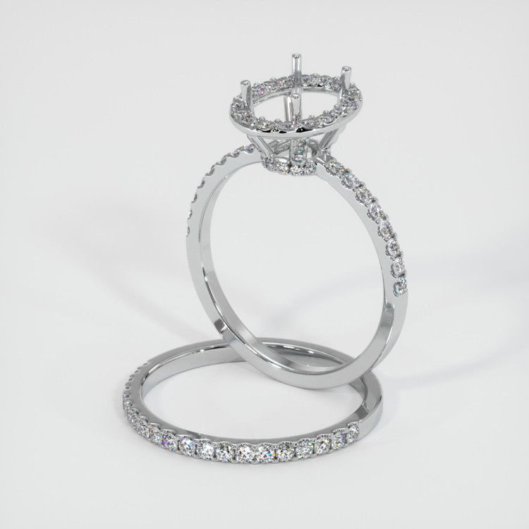 18K White Gold Pave Ring Setting