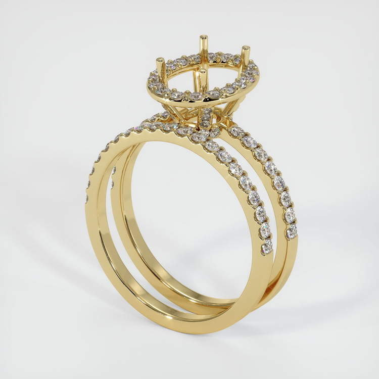 14K Yellow Gold Pave Ring Setting