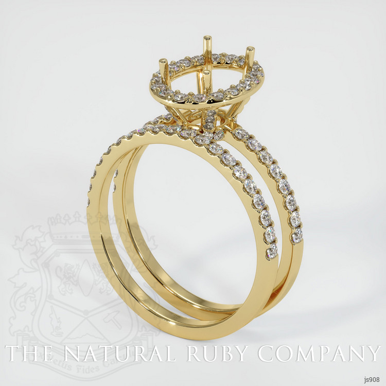 14K Yellow Gold Pave Ring Setting