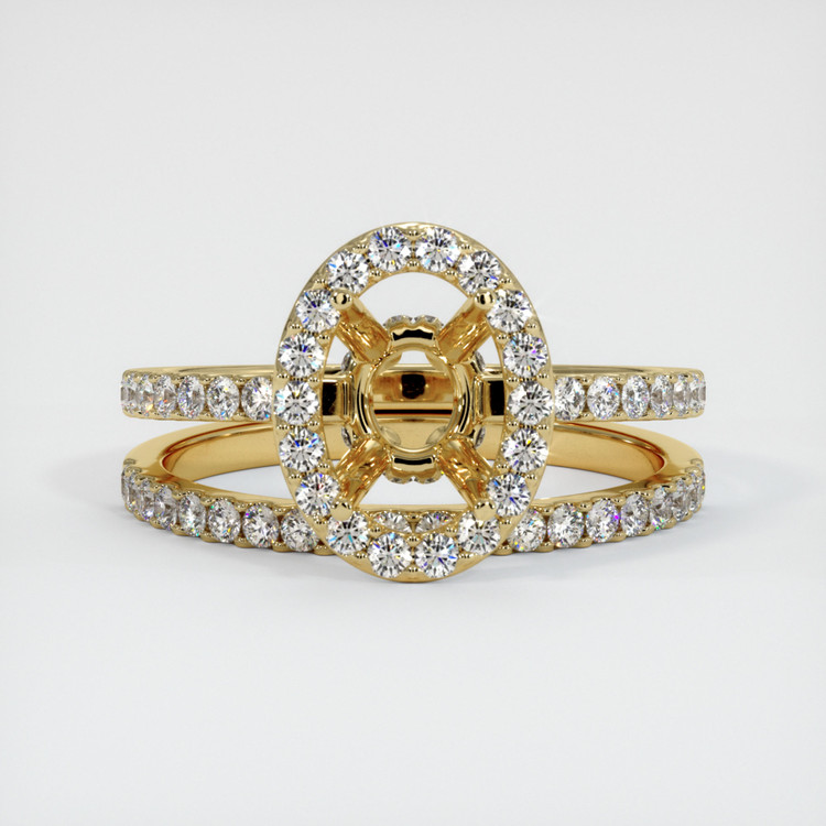 14K Yellow Gold Pave Ring Setting