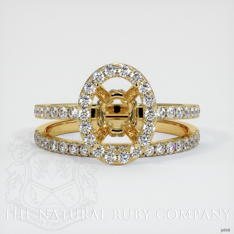 14K Yellow Gold Pave Ring Setting