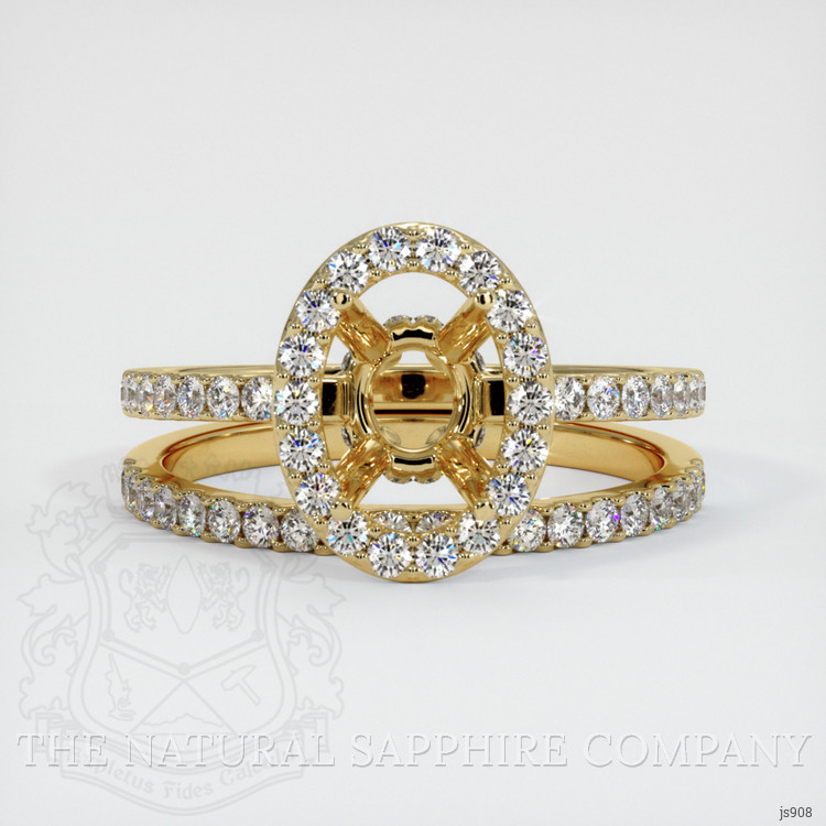 14K Yellow Gold Pave Ring Setting