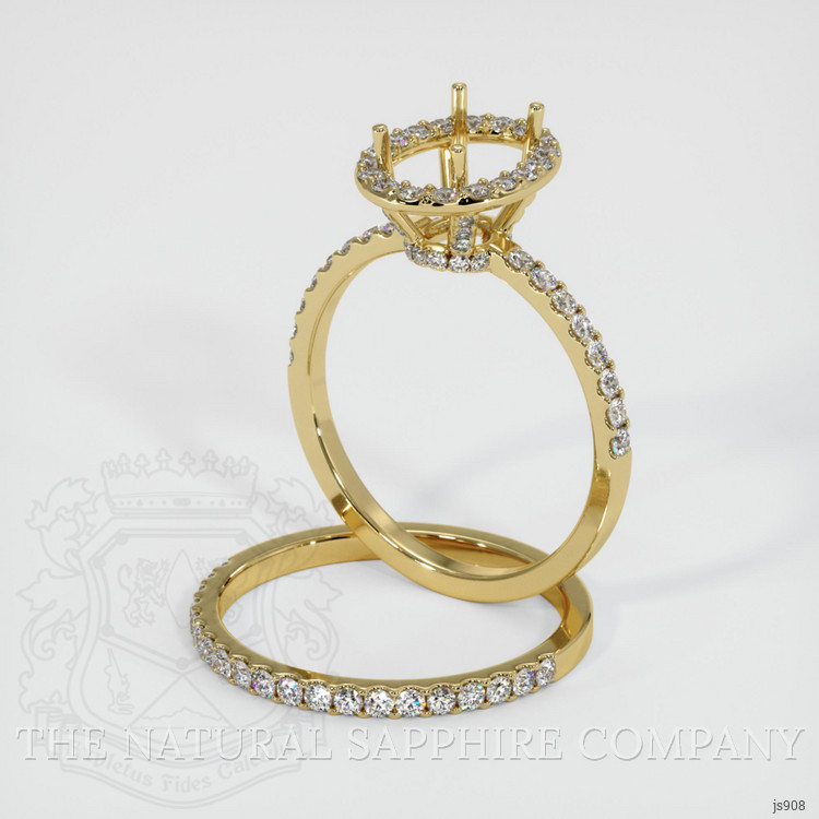 14K Yellow Gold Pave Ring Setting