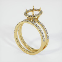 18K Yellow Gold Pave Ring Setting Video