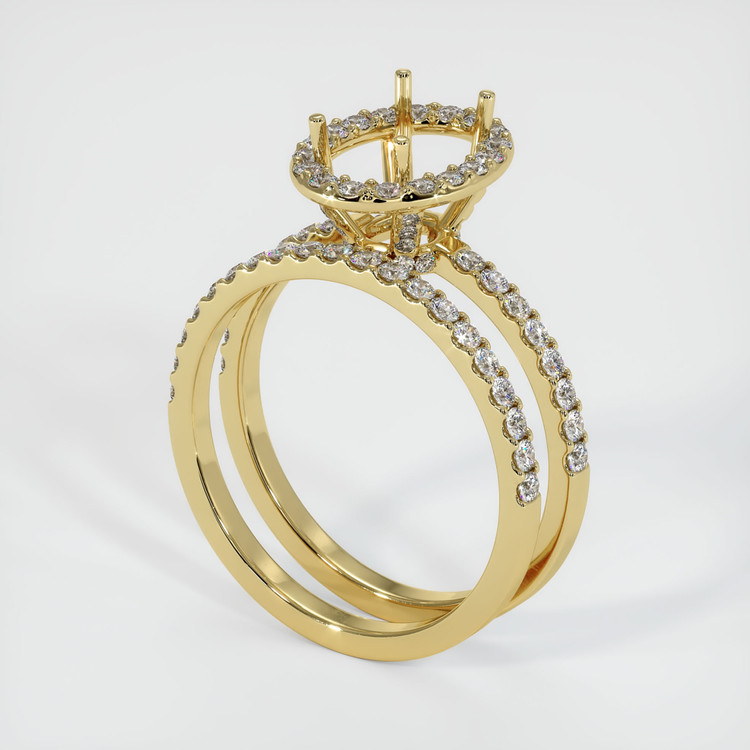 18K Yellow Gold Pave Ring Setting