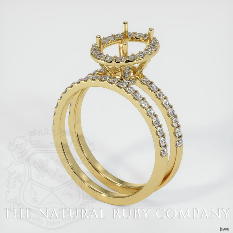 18K Yellow Gold Pave Ring Setting