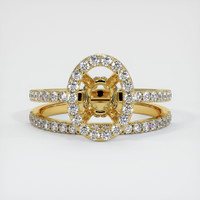 18K Yellow Gold Pave Ring Setting Image