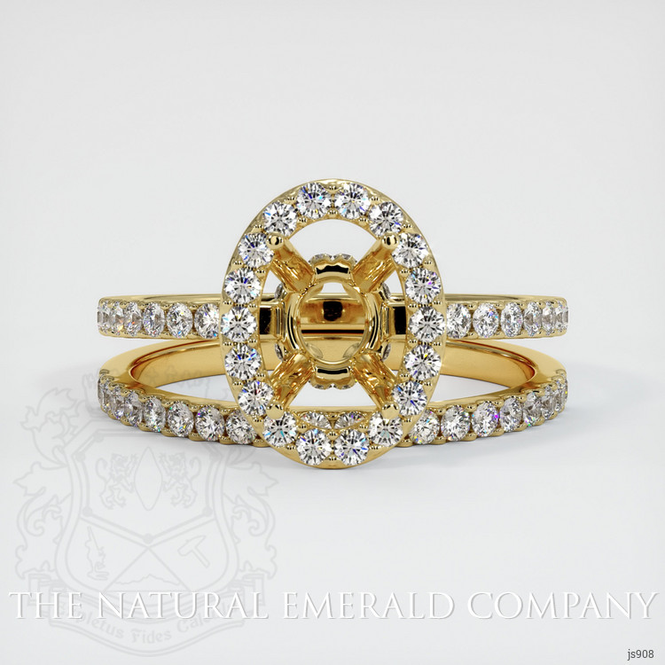 18K Yellow Gold Pave Ring Setting