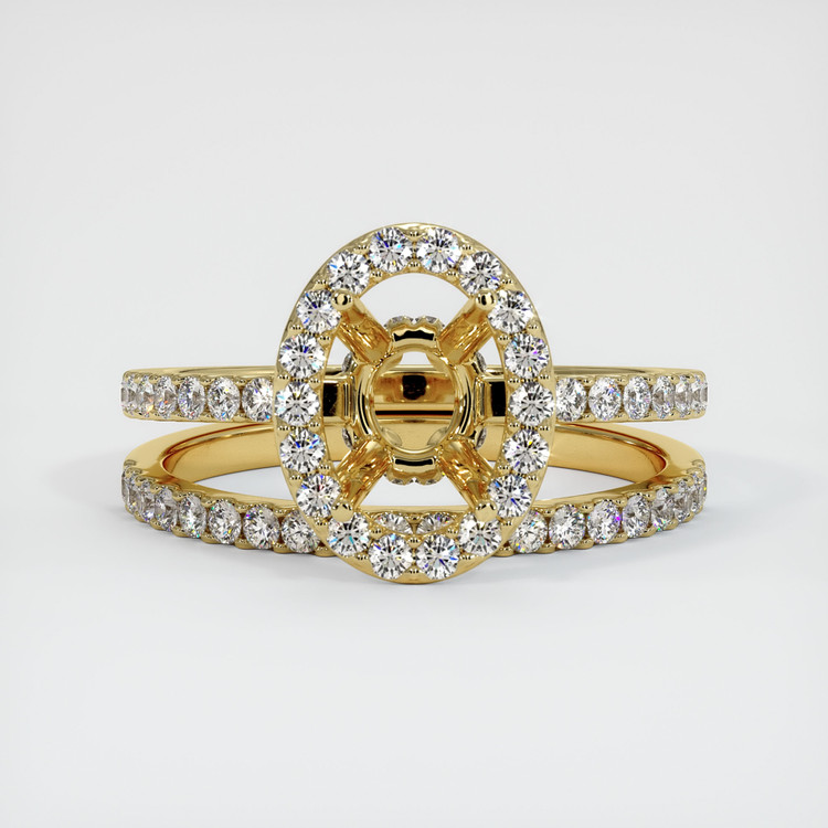 18K Yellow Gold Pave Ring Setting