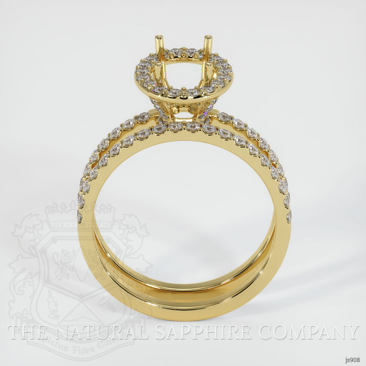 18K Yellow Gold Pave Ring Setting