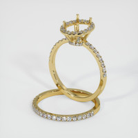 18K Yellow Gold Pave Ring Setting Image