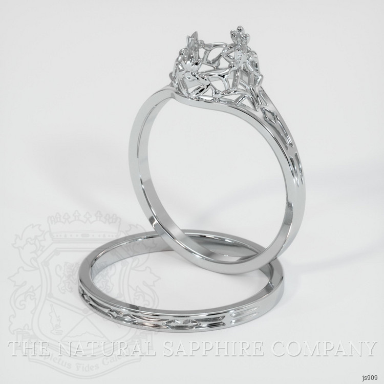 10K White Gold Antique Style Ring Setting