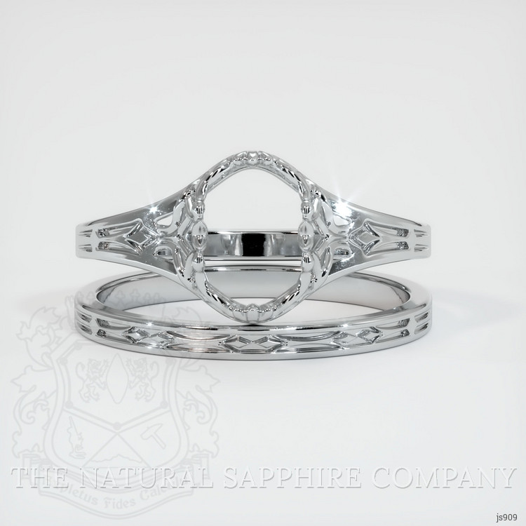 14K White Gold Antique Style Ring Setting