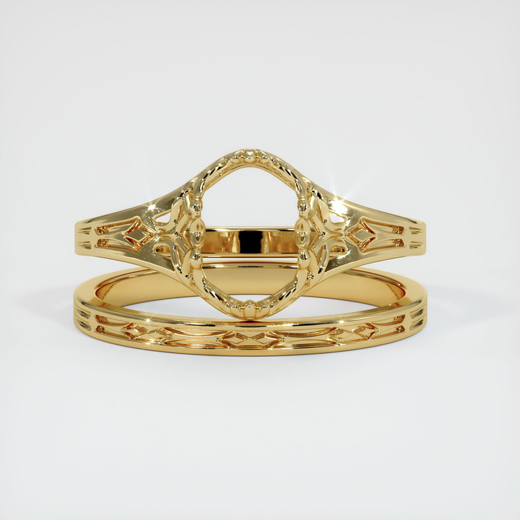 14K Yellow Gold Antique Style Ring Setting