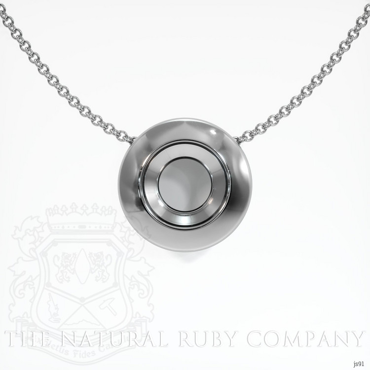 14K White Gold Bezel Pendant Setting