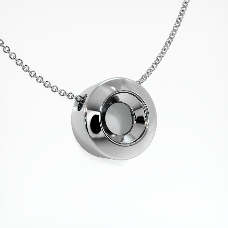 14K White Gold Bezel Pendant Setting