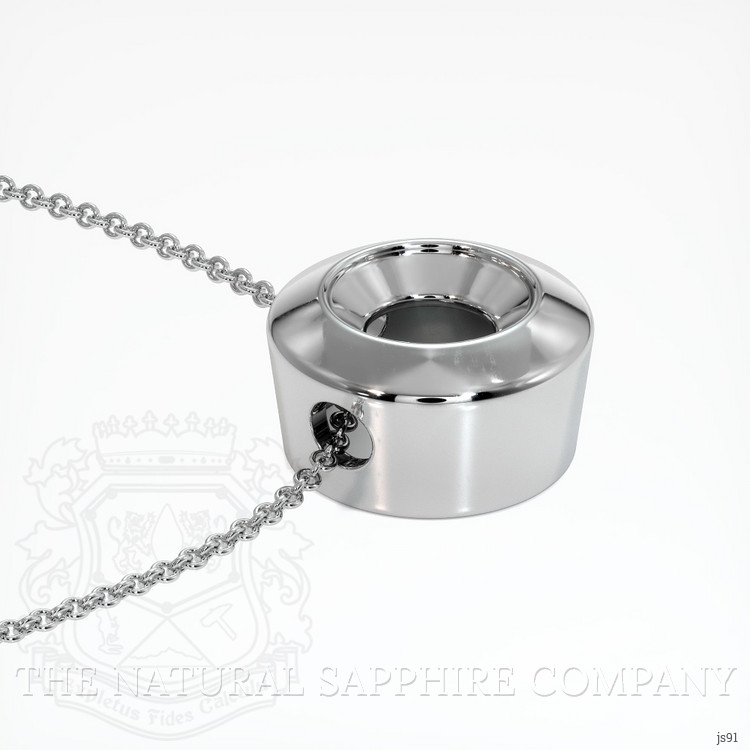 14K White Gold Bezel Pendant Setting