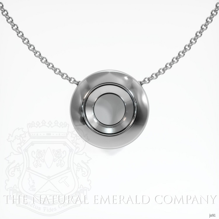 18K White Gold Bezel Pendant Setting