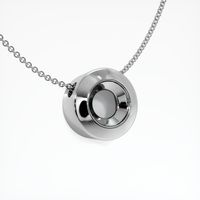 18K White Gold Bezel Pendant Image