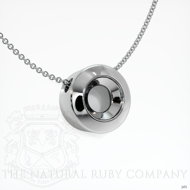 18K White Gold Bezel Pendant Setting