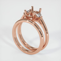 14K Rose Gold Three Stone Ring Setting Video