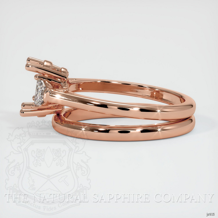 14K Rose Gold Three Stone Ring Setting