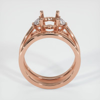 14K Rose Gold Three Stone Ring Setting Image