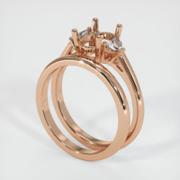 18K Rose Gold Three Stone Ring Setting Video