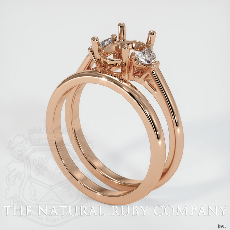 18K Rose Gold Three Stone Ring Setting