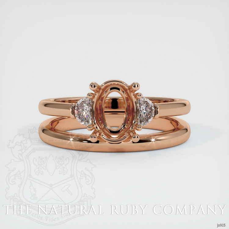 18K Rose Gold Three Stone Ring Setting