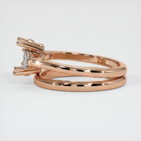 18K Rose Gold Three Stone Ring Setting Image