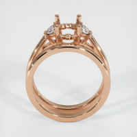 18K Rose Gold Three Stone Ring Setting Image