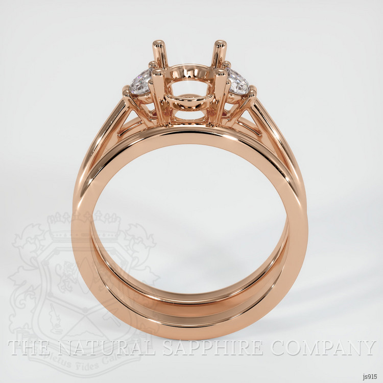18K Rose Gold Three Stone Ring Setting