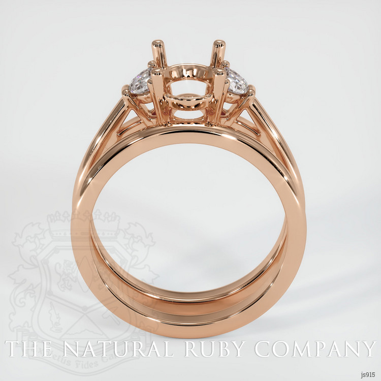 18K Rose Gold Three Stone Ring Setting