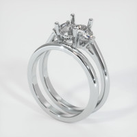 14K White Gold Three Stone Ring Setting Video