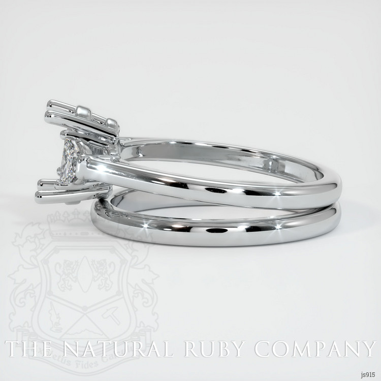 14K White Gold Three Stone Ring Setting