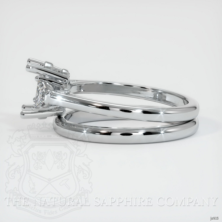 14K White Gold Three Stone Ring Setting