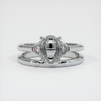 18K White Gold Three Stone Ring Setting Image